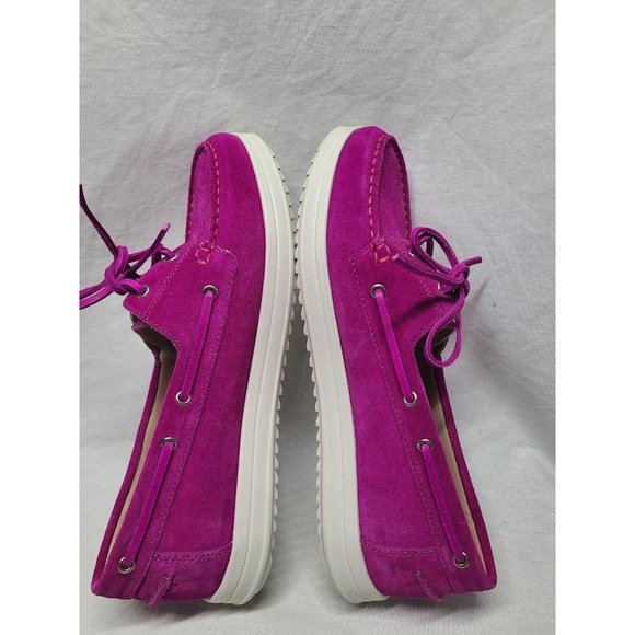 Geox Respira Mauve Purple Suede Leather Moc Toe Slip On Shoes EU 38.5 US 8.5 - Picture 10 of 14